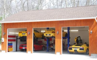 Double Garage Car Storage with an Auto Lift After Barrett Jackson